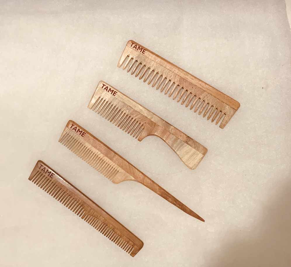 Tame Handle Comb handcrafted neem wooden comb made in Pune